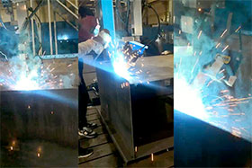 創想專機焊縫跟蹤器發電機油箱焊接應用案例